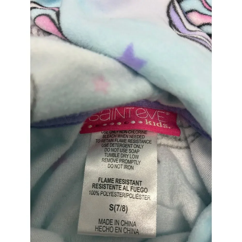 Saint Eve Kids Blue Unicorn Matching Sweats / Pajama Outfit Hoodie Size 7/8